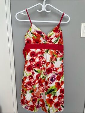 Suzy Floral Red & White Spaghetti-Strap Sundress